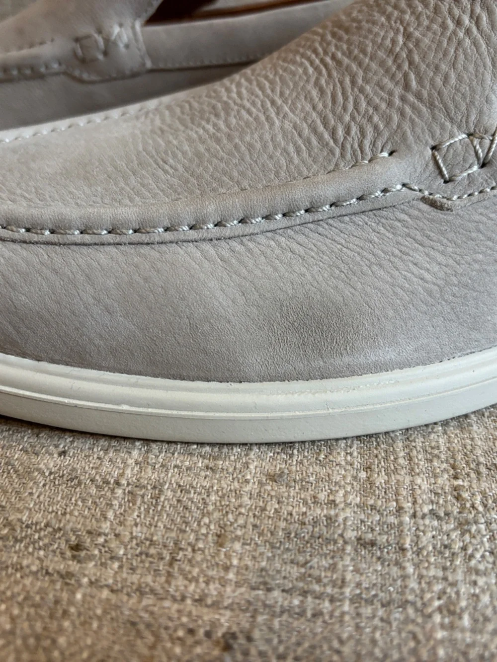 Peter Millar Light Taupe Suede Slip-On Loafers